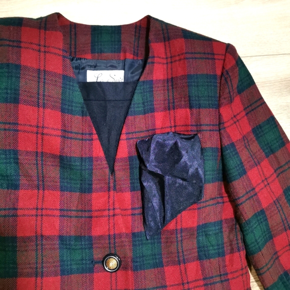 Vintage Le Suit Ladie's 80's Suit Plaid Wool Blend - Picture 3 of 5